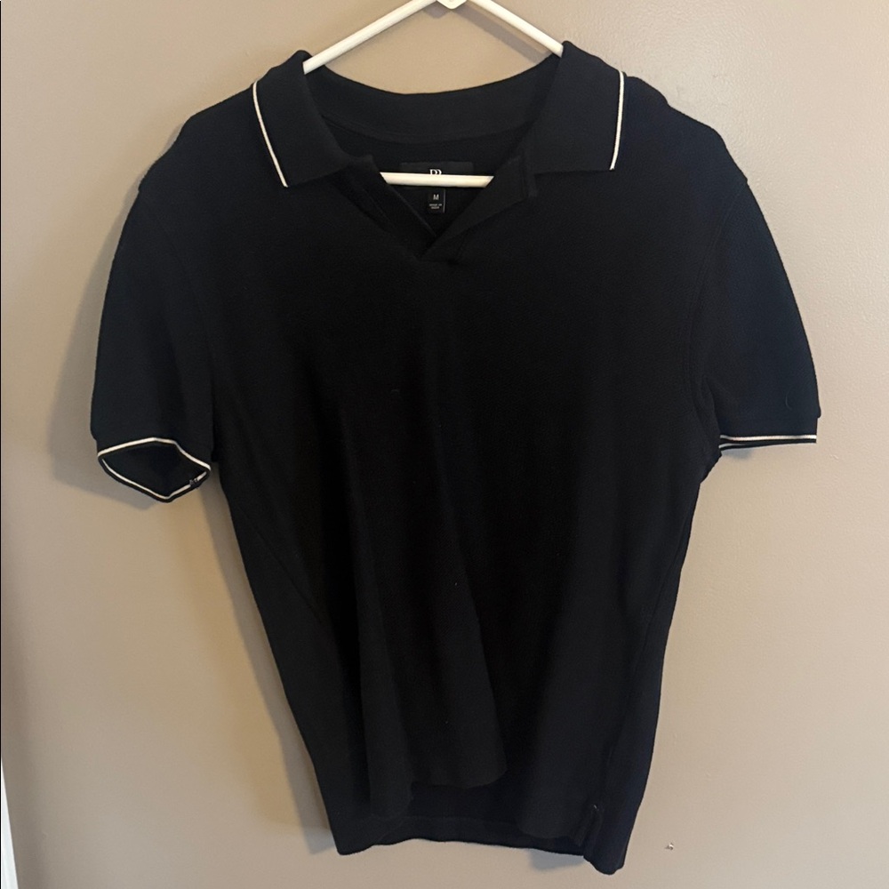 Banana Republic Black Polo Shirt with White Trim